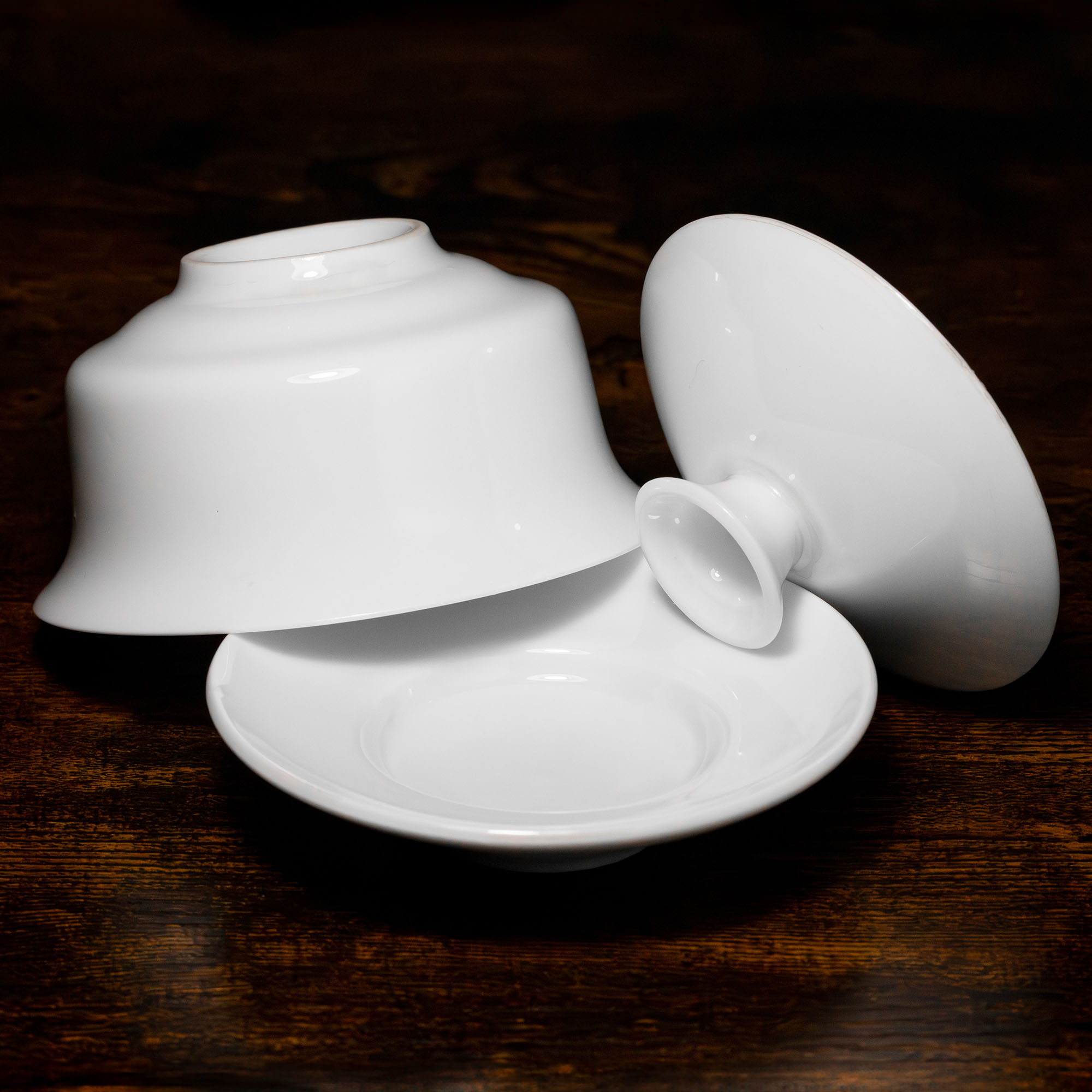 White Gaiwan with a Saucer, 100 ml.