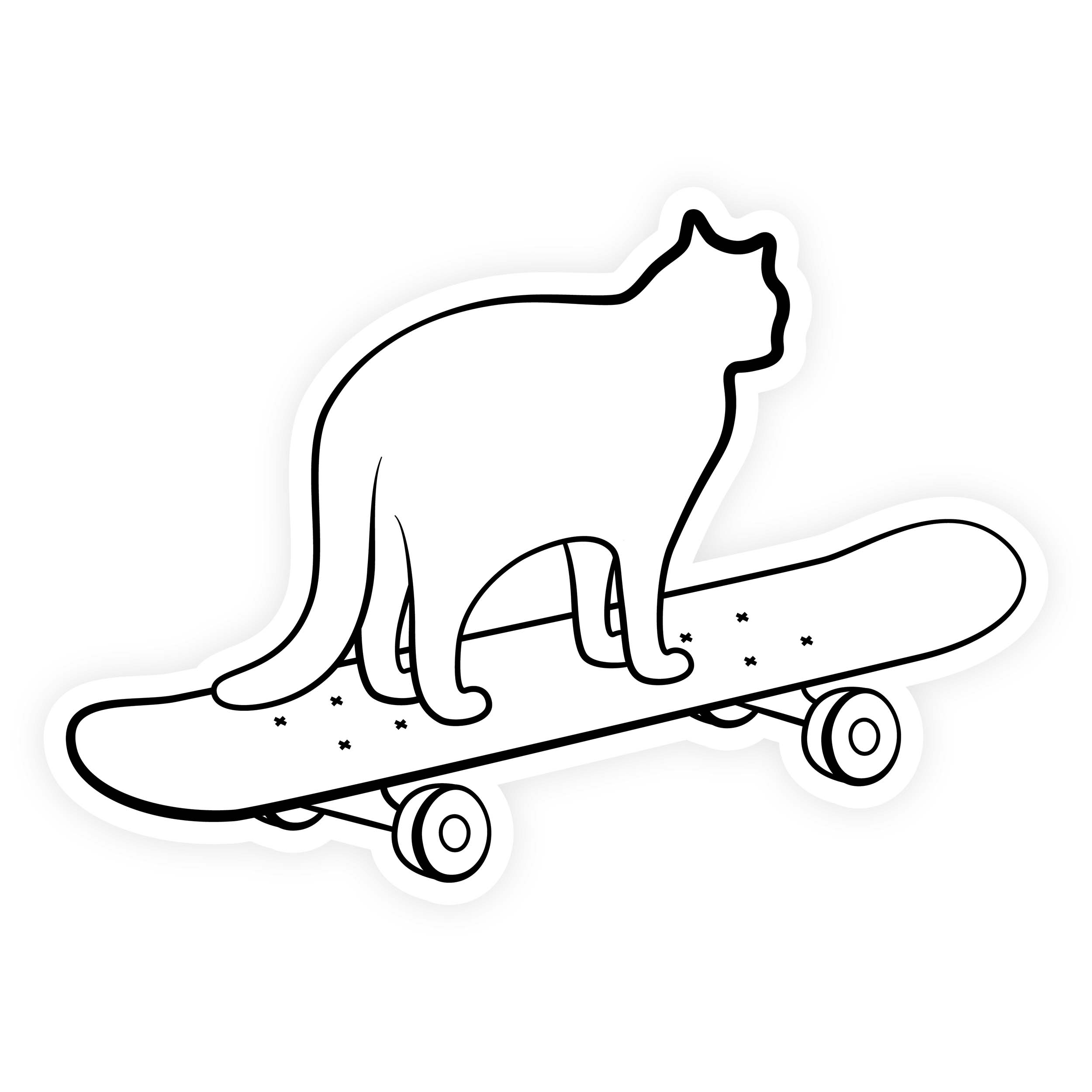 Skateboard Cat Sticker